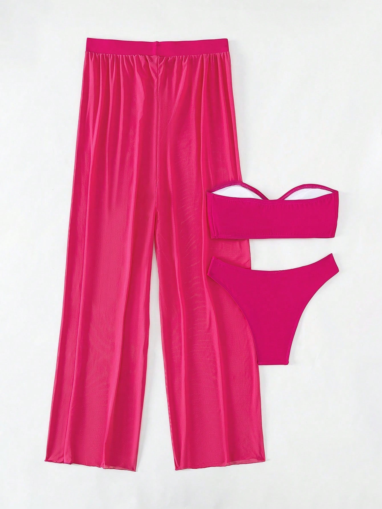 Conjunto Biquíni 3 Peças Estilo Bandeau com Fio U