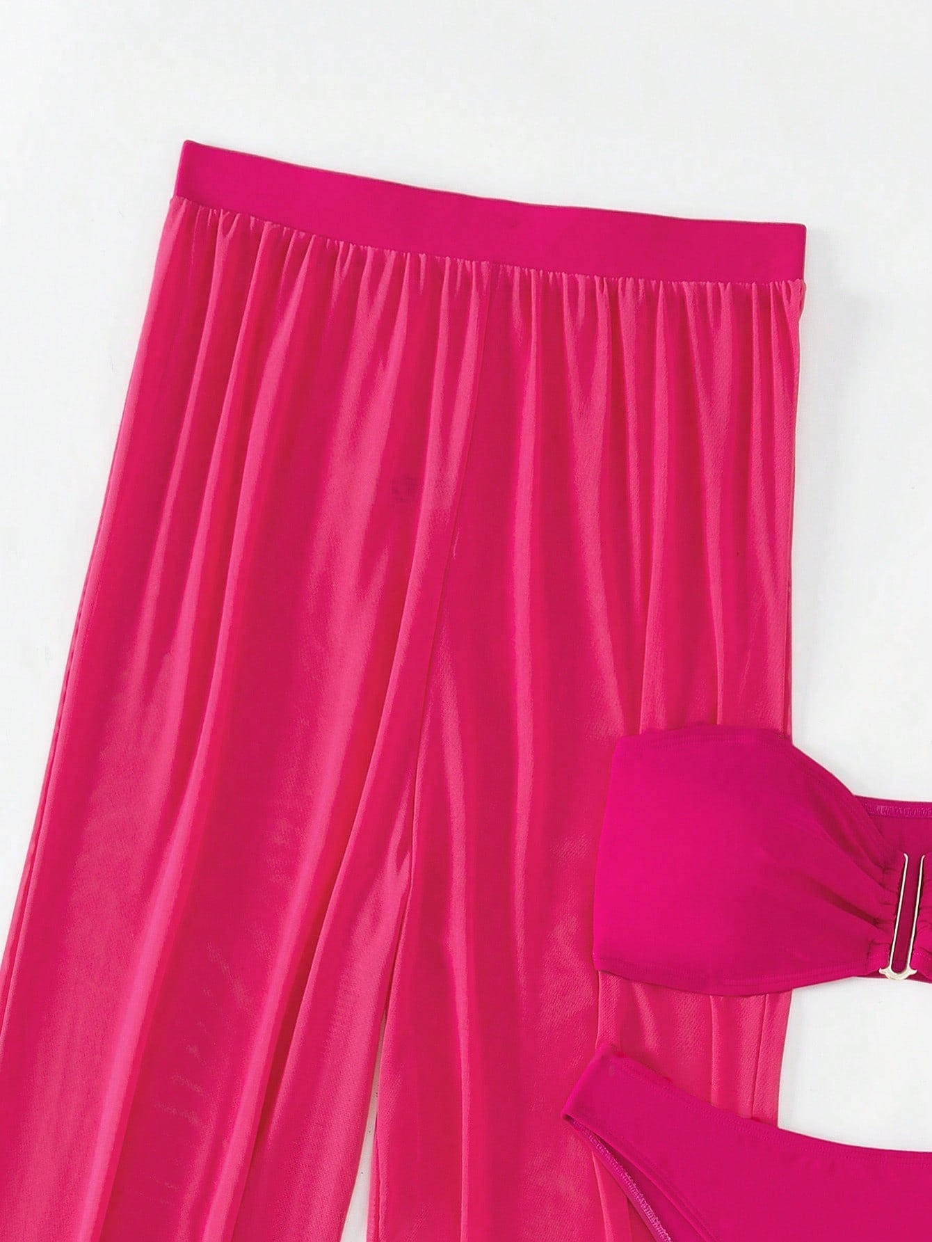 Conjunto Biquíni 3 Peças Estilo Bandeau com Fio U