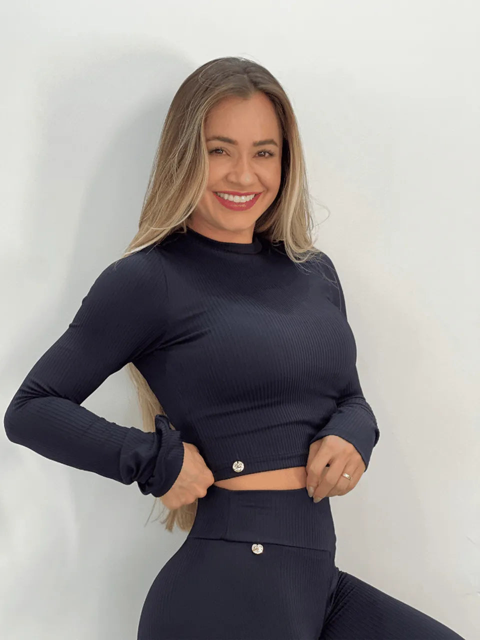Conjunto Fitness Manga Longa diversas cores