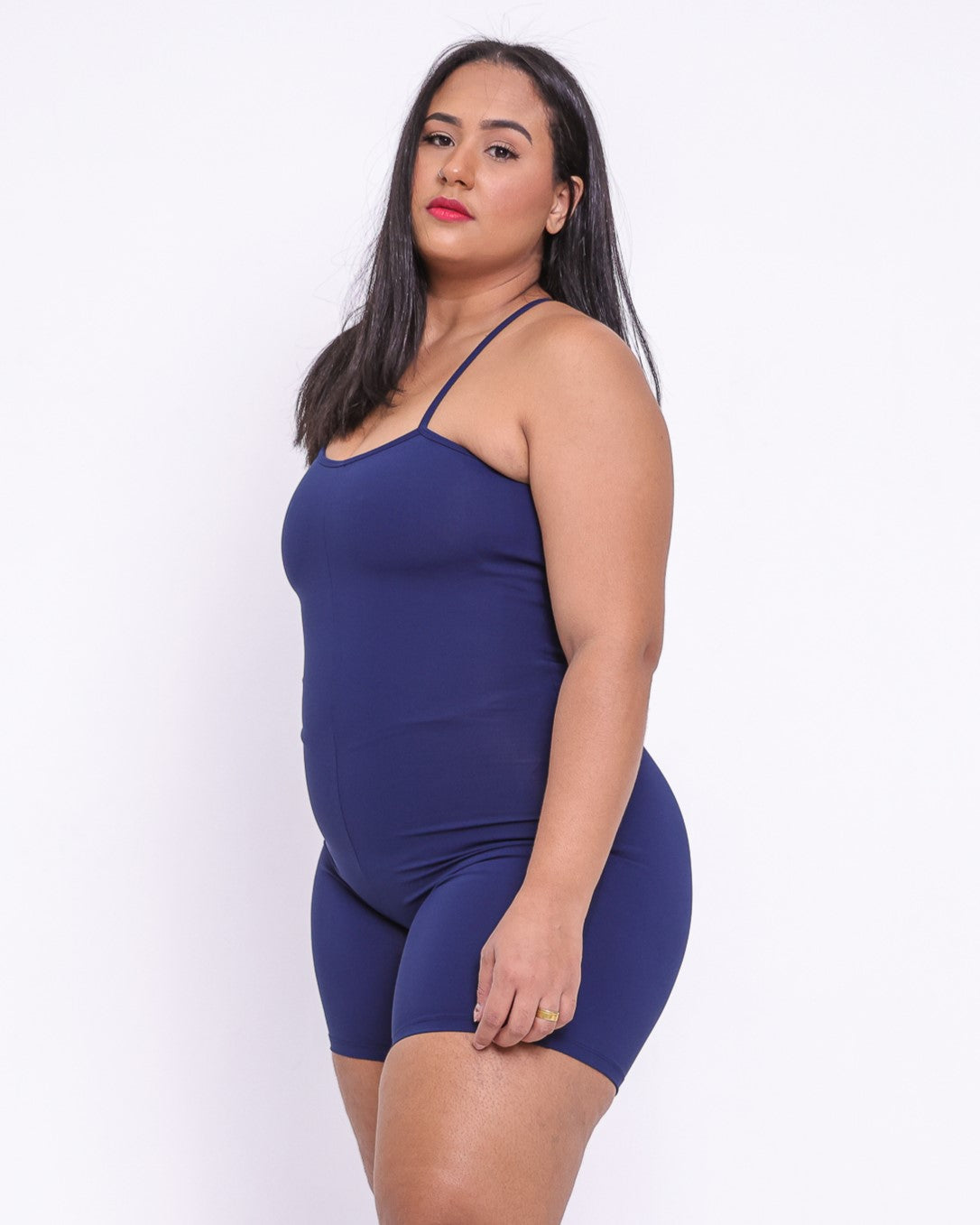 Macaquinho Fitness Básico Curve Plus Size Malte