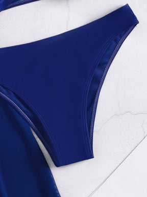 Conjunto Biquíni 3 Peças Estilo Bandeau com Fio U