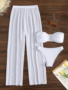 Conjunto biquini + saída de praia com calça
