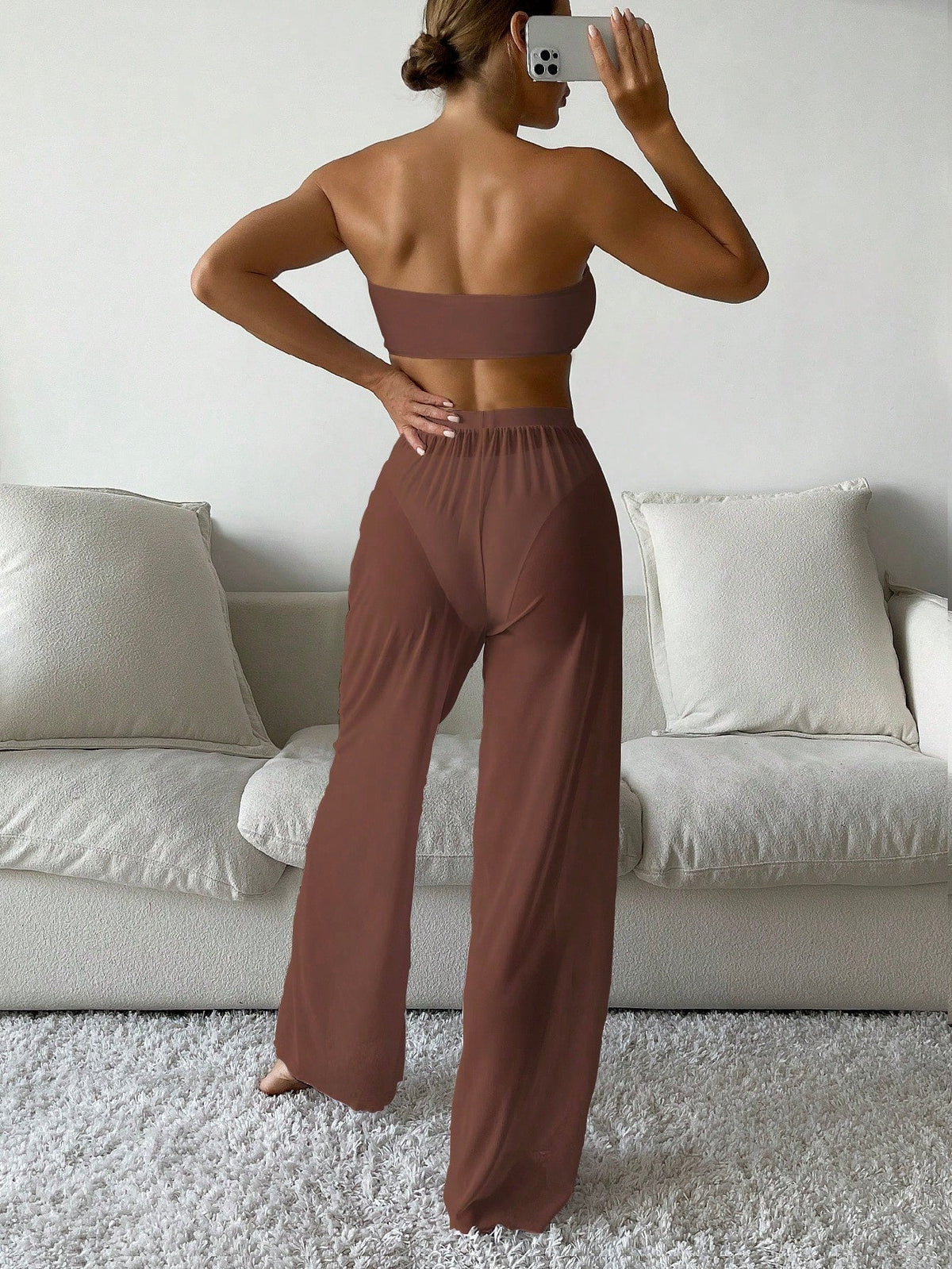 Conjunto biquini + saída de praia com calça