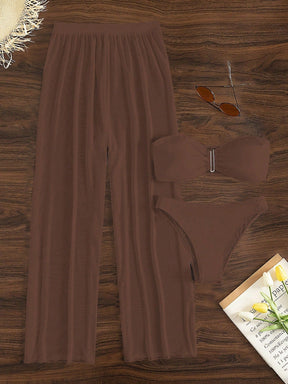 Conjunto biquini + saída de praia com calça
