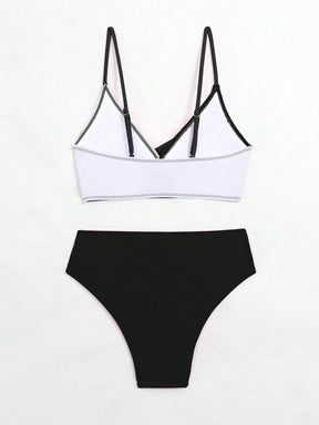 Biquíni Cruzado Zara Black White