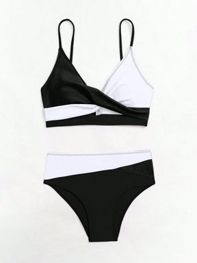 Biquíni Cruzado Zara Black White